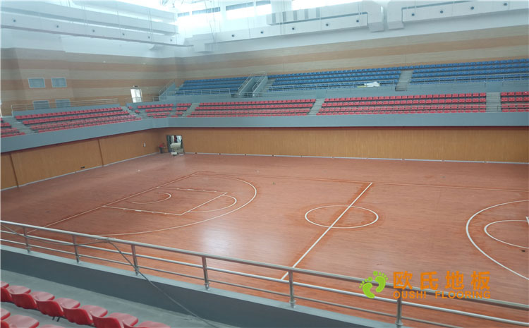 福建漳州市一職業(yè)學院體育館木地板案例